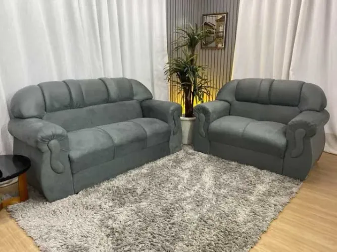 CONJUNTO DE 2X3 LUGARES CORSA CINZA 