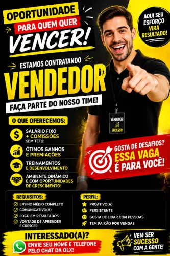 Vendedor - Contratação Urgente