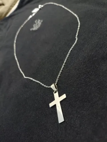 Corrente Aço Masculina Ping. Cruz Pai Nosso Lazer