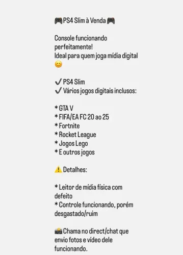 PS4 Slim somente retirada, não faço pagamento on-line pela OLX