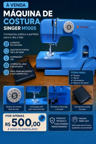 Máquina de costura Singer nova.