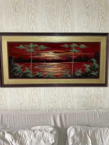 Quadro antigo da Maria Augusta de veludo de estilo vintage