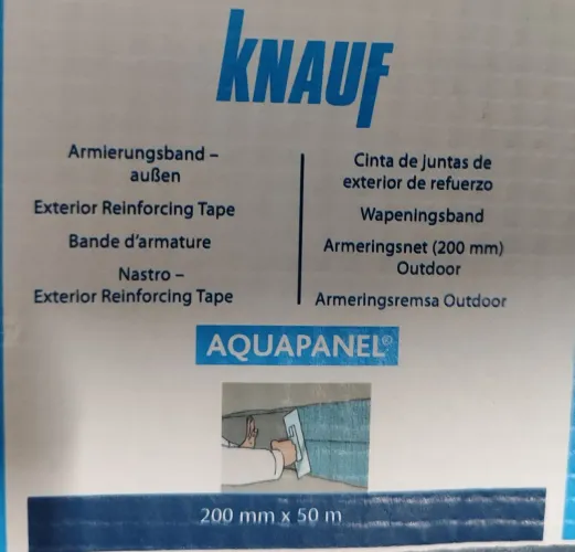 Fita para Juntas 20 cm AQUAPANEL<br>Knauf - Reforço de Juntas em<br>Chapas Cimenticias