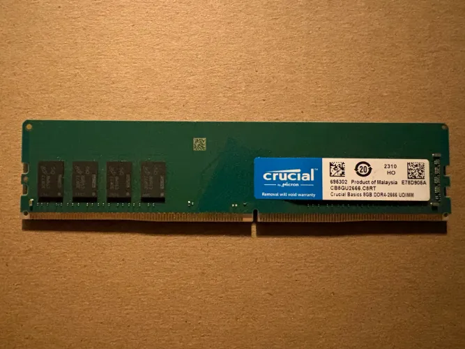 Memória DDR4 8GB 2666MHz UDIMM (desktop) Crucial
