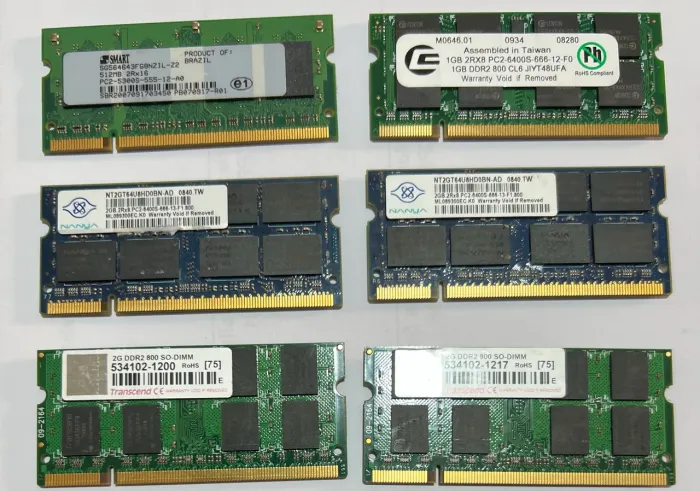 Memória para notebook DDR2 de 1GB e 2GB