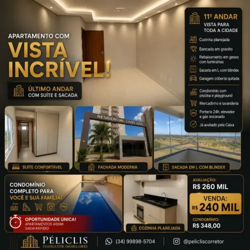 Apartamento com VISTA INCRÍVEL