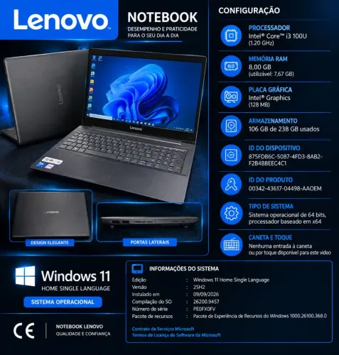 Notebook vai fazer 1 mês que comprei