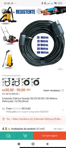 Vendo extensão 25