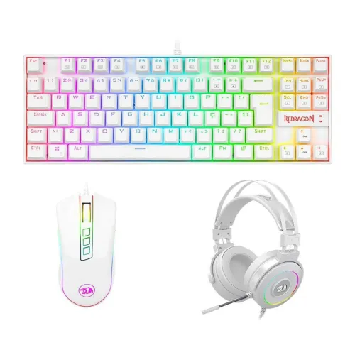 KIT GAMER REDRAGON RGB BRANCO