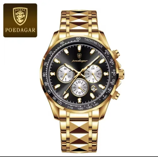 Relógio Masculino Dourado Poedagar