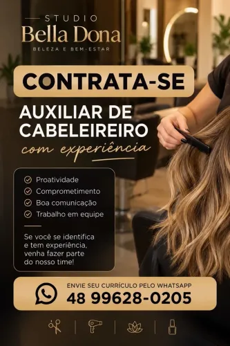 Contrata-se auxiliar Cabeleleiro