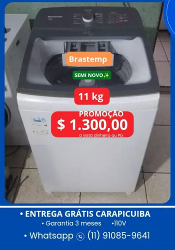 Máquina de Lavar 14kg $ 1.300,00 Semi Nova, Entrega Grátis Carapicuiba 