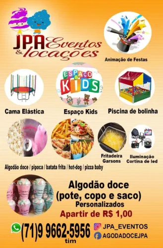 Festa completa pula pula algodão doce garçon 