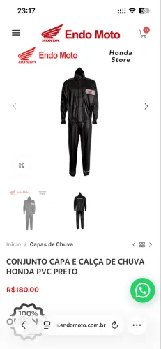 Capa de chuva Honda