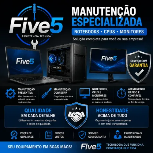Manutenção de Computadores e Notebook e Monitores.