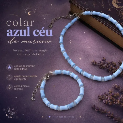 COLAR AZUL CÉU DE MURANO!