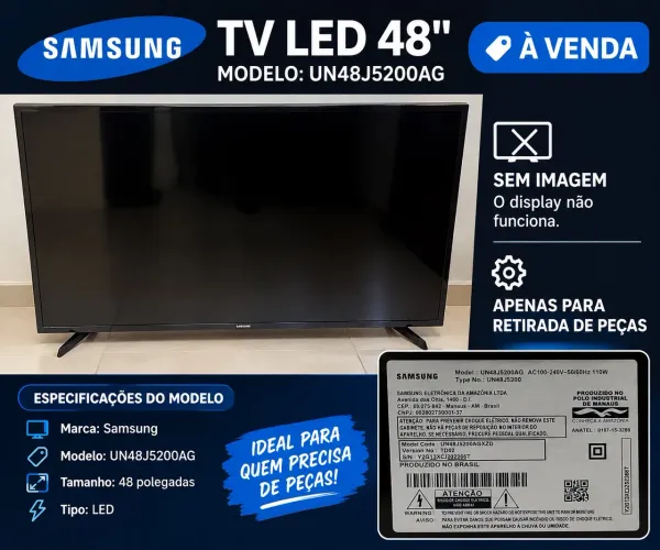 TV Samsung 48? UN48J5200AG - Para Retirada de Peças