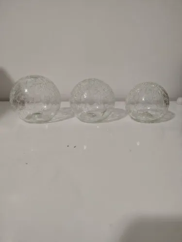 Bolas esferas decorativas de vidro craquelado