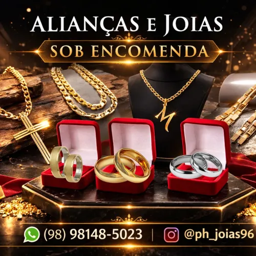 Alianças,Correntes,Pingentes & Joias em Ouro 18k e Prata-Sob Encomenda/Fabricação Própria