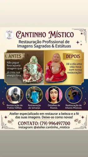 Restauração de imagens  santos católicos, candomblé, qualquer tipos de imagens  de gesso  