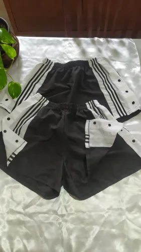 Dois shorts preto e branco em Tactel Tam m