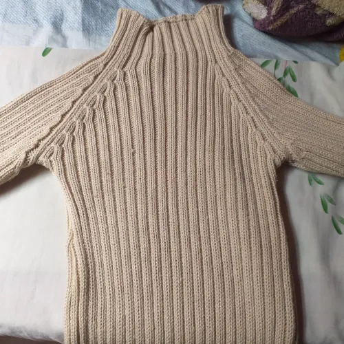 Blusa de frio de tricô beje