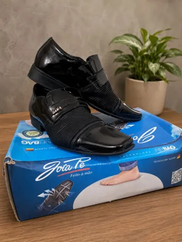 Sapato social masculino JotaPe - tamanho 40 - tecnologia air-bag