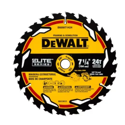 Disco Lâmina de Serra Circular Elite Series? 7.1/4" 184mm x 5/8'' x 24 Dentes Dewalt 