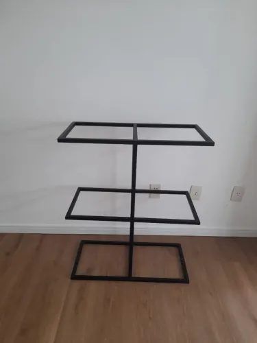 Estrutura Metálica para Mesa de Apoio / Mesa Lateral - Preta