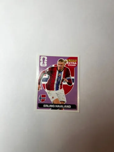 Figurinha Extra Sticker Erling Haaland Bordô (Roxa) - Copa do Mundo Panini