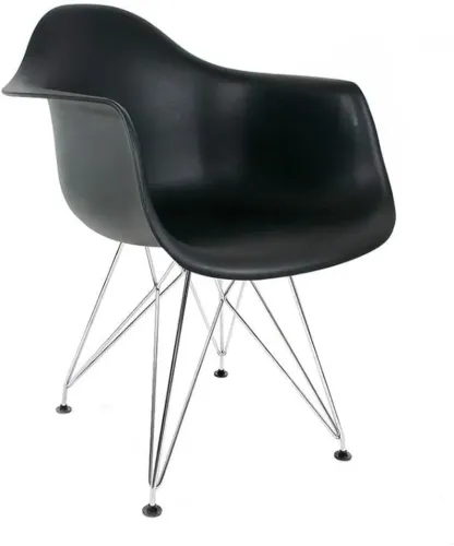 Par de cadeiras Eames com braços pretas