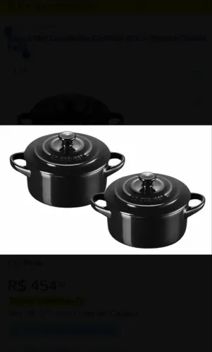 Le Creuset - Par de mini cocotes e par de porta ovos na cor preto ônix. 