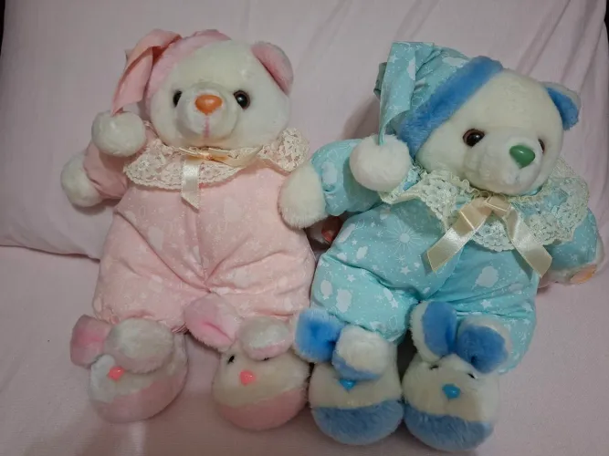 Pelúcia Urso musical Rosa e Azul gêmeos