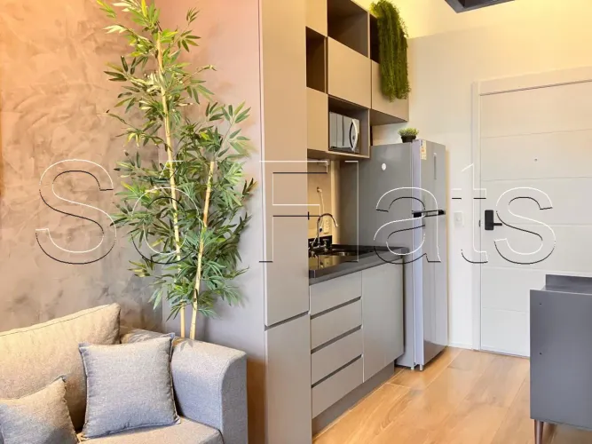 Flat no Haus Mitre Brooklin, disponível para locação com 29m², 1 dormitório e mobiliado.