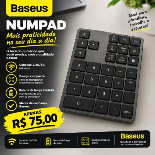 Teclado Numérico ?Numpad? - Sem Fios