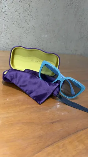 Óculos Gucci Azul original completo