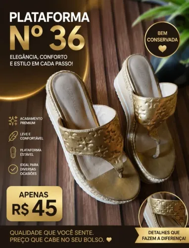 Sandália plataforma luz da lua 