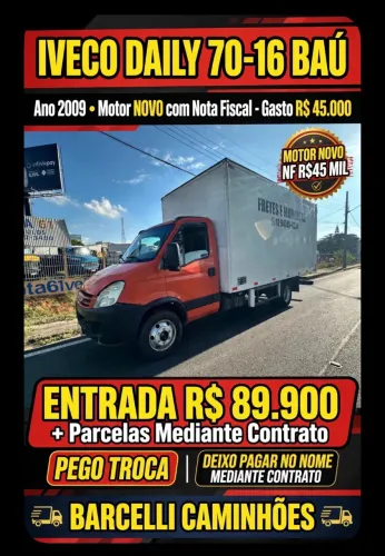 Iveco Daily 70C16, ano 2009, motor novo . Nota fiscal de tudo .
