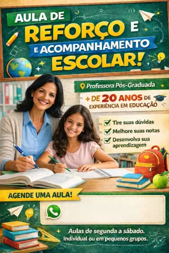 Reforço e acompanhamento escolar