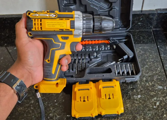 Parafusadeira Furadeira Sem Fio 48v Com 2 Baterias 340w Bivolt 