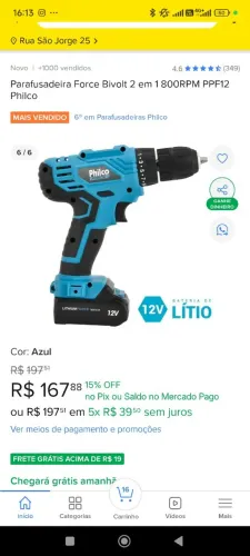 Parafusadeira Philco usada 1 vez nova