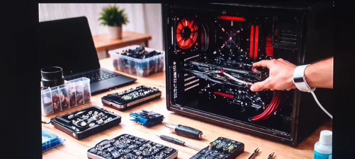 Limpeza e manutenção de computadores.