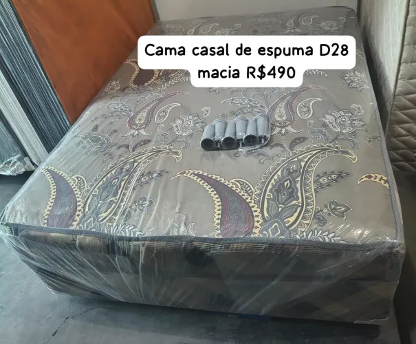 CAMA BOX CASAL DE ESPUMA D28 NOVA R$490 ENTREGA GRÁTIS 