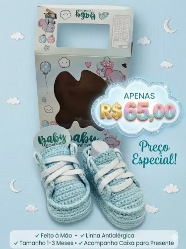Sapatinho de Crochê para Bebê (Vários Modelos) - Baby Confort