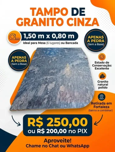 Tampo para mesa em granito