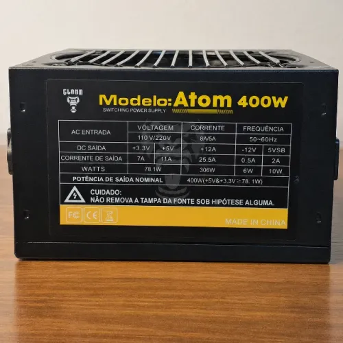 Fonte de Alimentação CLANM Atom 400W ATX Bivolt