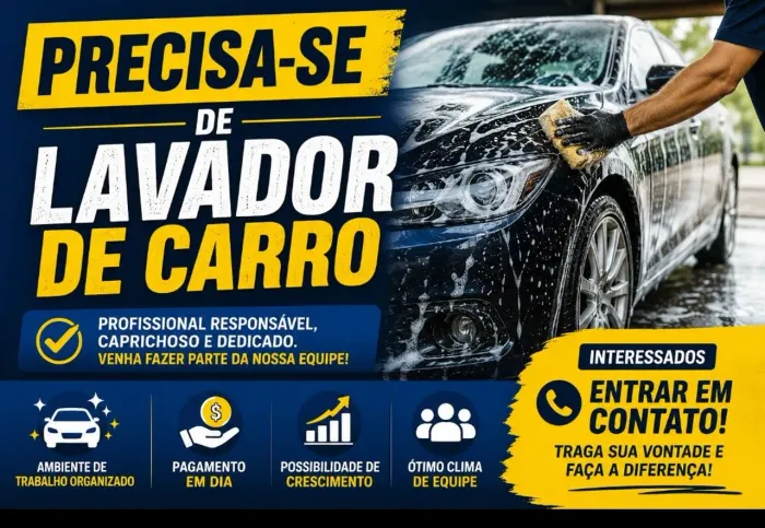 ? VAGA PARA LAVADOR DE CARROS