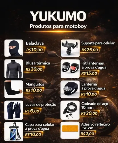 Produtos para motoboy