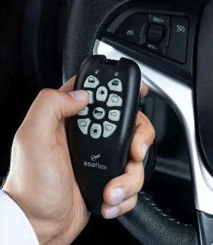 Pomo eletrônico para volante com comandos