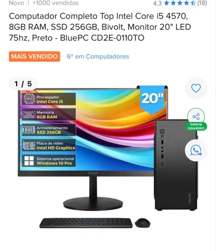 Vendo computador de mesa sem uso